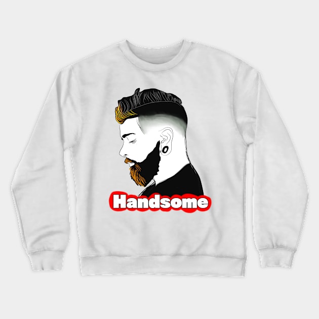 Handsome bearded man Crewneck Sweatshirt by Grafititee